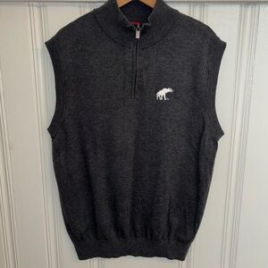 University of Alabama Crimson Tide gray 1/2 zip sweater vest preppy game day